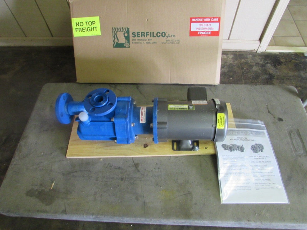 SERFILCO P-51-2422-JF , FIBER PUMP &MOTOR, 1" ,3ph, 230/460 Volt, 0.75hp, NEW!