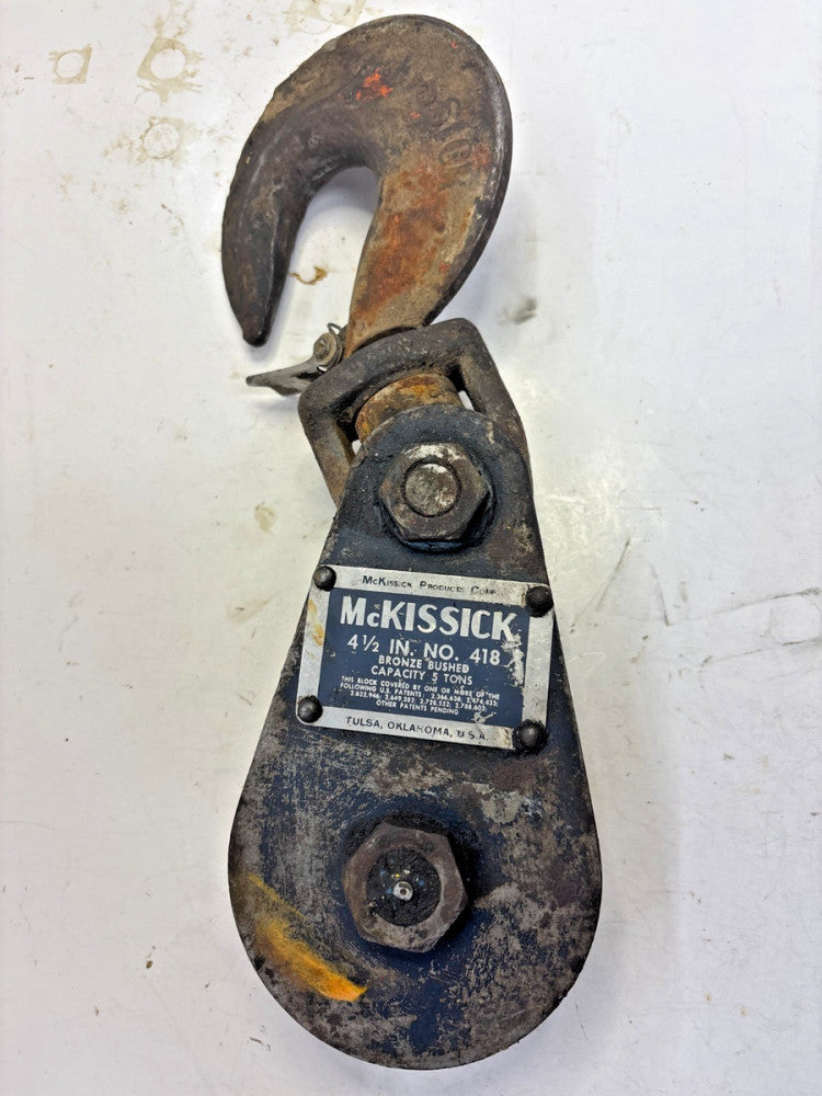 MCKISSICK 4-1/2 IN NO. 418 CAPACITY 5-TON SNATCH BLOCK PULLEY