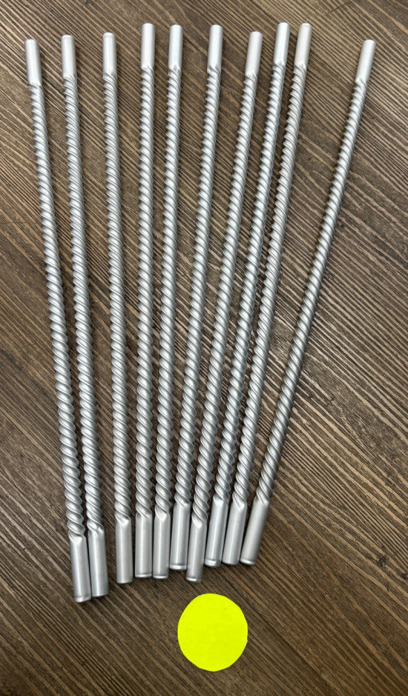 ALUMINUM TWISTED TUBING  18" OAL ID 3/8" OD 1/2"  LOT OF 10
