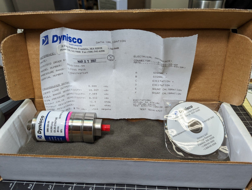 G860 Dynisco General Purpose Pressure Sensor Transducer NEW  Calibration [RSOF#4