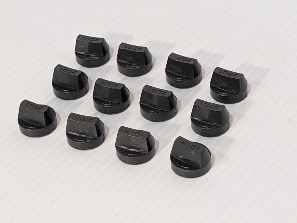 LOT OF 12 #1014122 Black Moulded Machine Replacement Lock Turn Knob, as shown