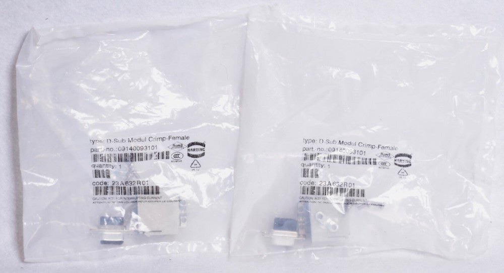2 Count Harting D-Sub Modul Crimp-Female  09140093101