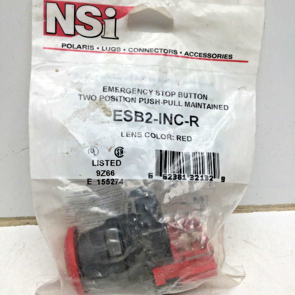 NSI ESB2-INC-R EMERGENCY STOP BUTTON RED LENS 1 CIRCUIT, TWO POSITION PUSH PULL