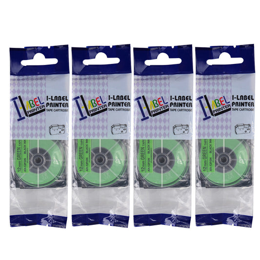 4PK Fluorescent Pink Tape Cartridge XR-18FGN for Casio KL-100 EZ Label 18mm