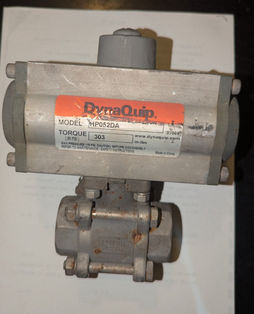 Dynaquip 1-4408 PN64 Valve w HP052DA Actuator New READ CONDITION