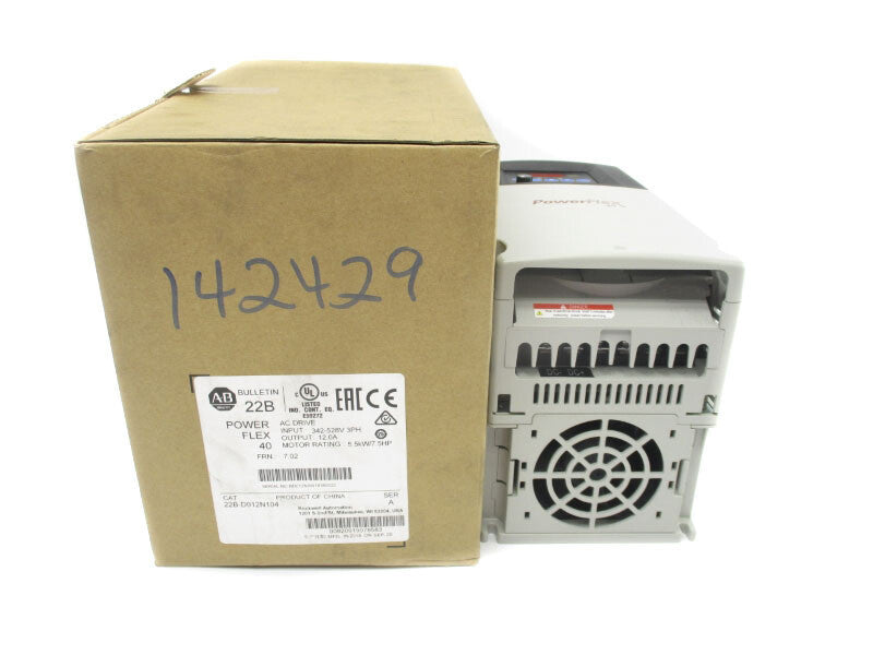 ALLEN BRADLEY 22B-D012N104 SER. A  F/W 7.02 342-528VAC 18.0A (BR/WH) NSMP