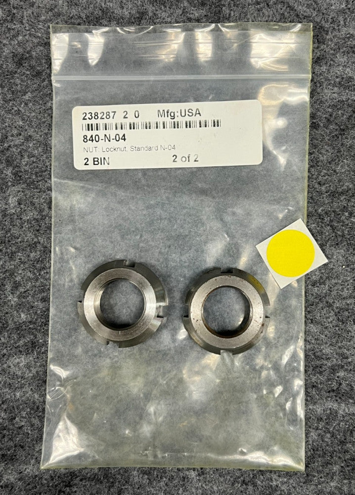 BEARING LOCKNUTS N-04 THREAD SIZE 0.781-32" OD 1.3750" FD 1.1250 LOT OF 2