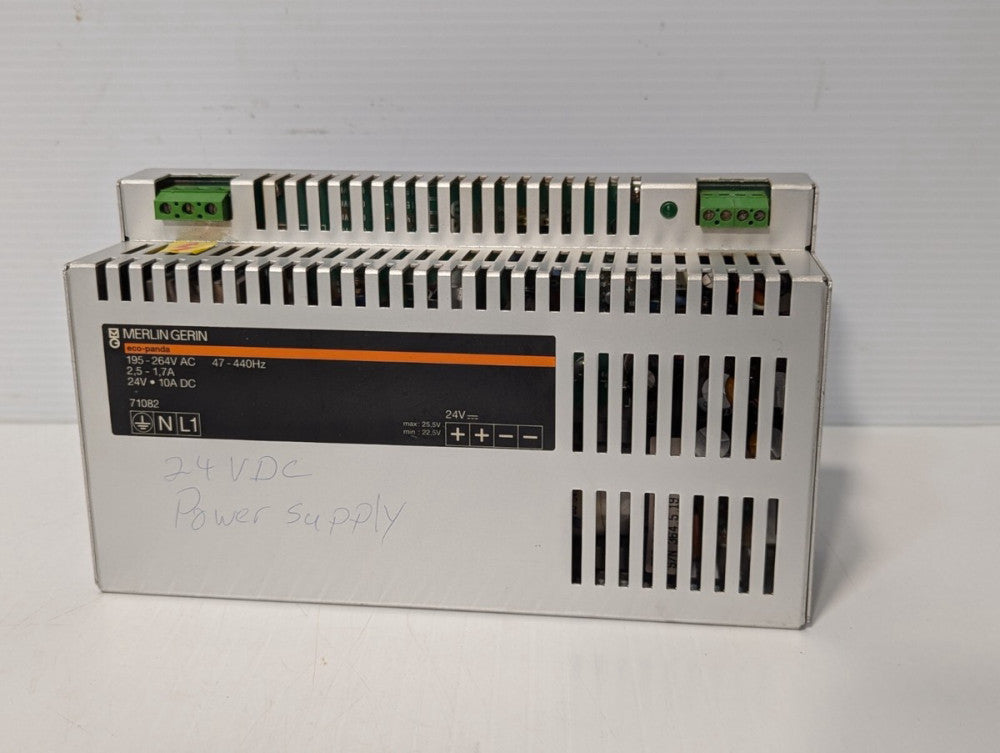Merlin Gerin 71082 power supply, 24VDC@10A out, 195-264VAC in, 6.073.604