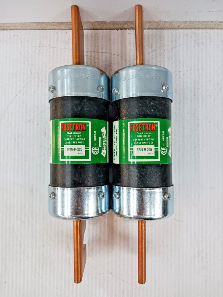 Lot Of Two) New Fusetron 225 Amp Dual Element Time Delay RK5 Fuse 250V FRN-R-225