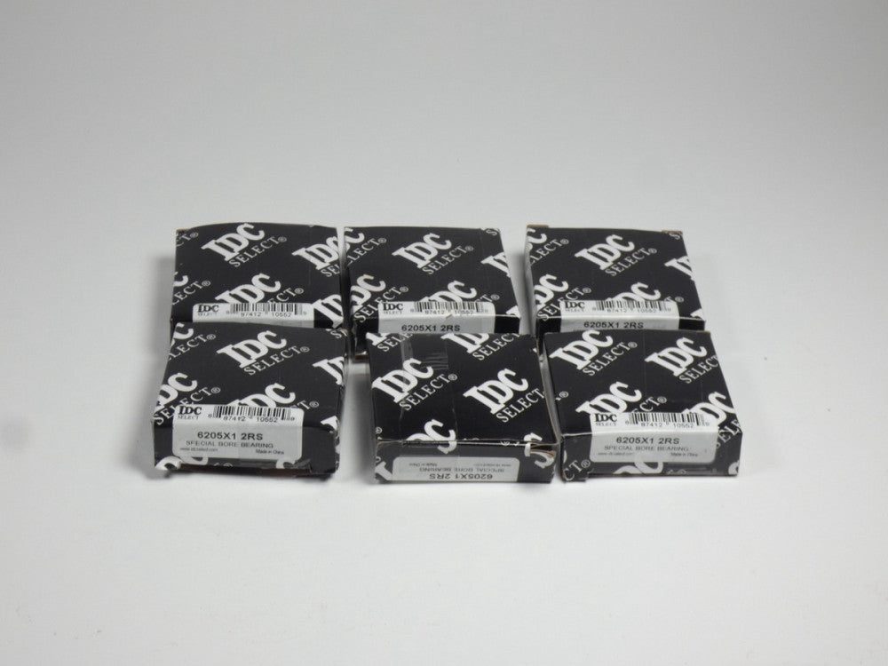 *Lot of 6* IDC 6205X1 2RS Rubber Seal Deep Groove Ball Bearing 1" Bore - NEW ...