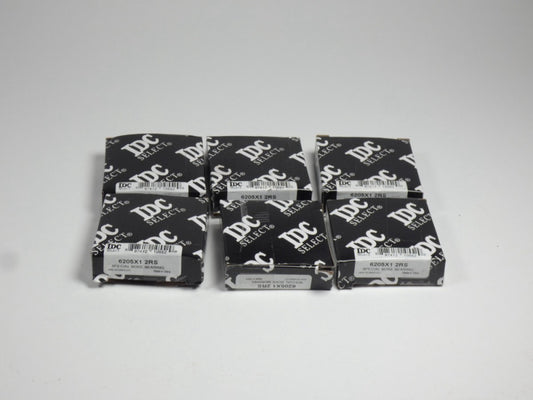 *Lot of 6* IDC 6205X1 2RS Rubber Seal Deep Groove Ball Bearing 1" Bore - NEW ...