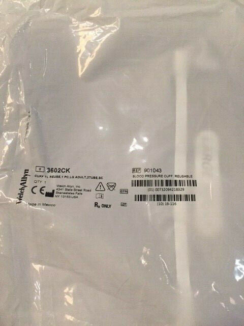 (1) Welch Allyn 3602CK CUFF TL REUSE, 1 PC, LG ADULT, 2TUBE, SC (NEW)