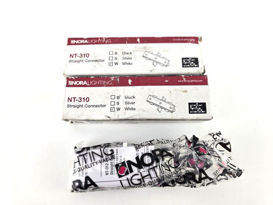 2pcs Nora Lighting NT-310 Seamless Straight Connector Track Lighting White