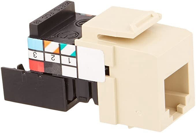 Leviton Quickport Phone RJ11Jack Voice Grade Snap-In 6-Conductor 40836-BA 4PK AL