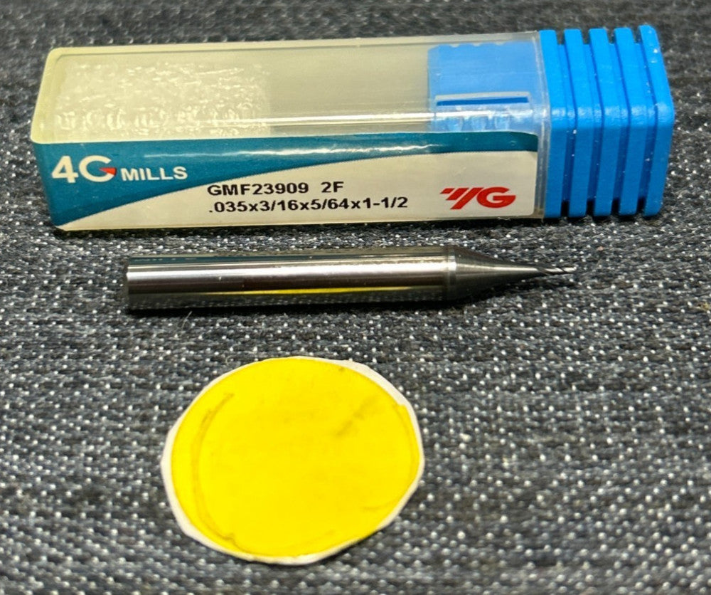 YG-1  2 FLUTE HELIX END MILL GMF23909 .035 X 3/16 X 5/64 X 1-1/2