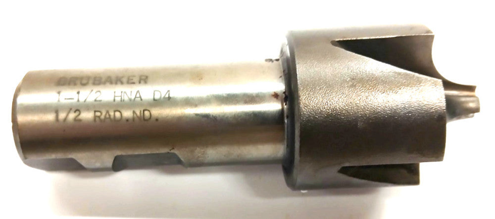 BRUBAKER 3/8 RADIUS CORNER ROUNDING ENDMILL 4 FLUTE HS 1-1/2 MILL DIA