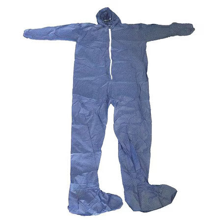 Condor 26W833 Disposable Coveralls, Hooded, 3Xl, Polypropylene, Zipper, Elastic