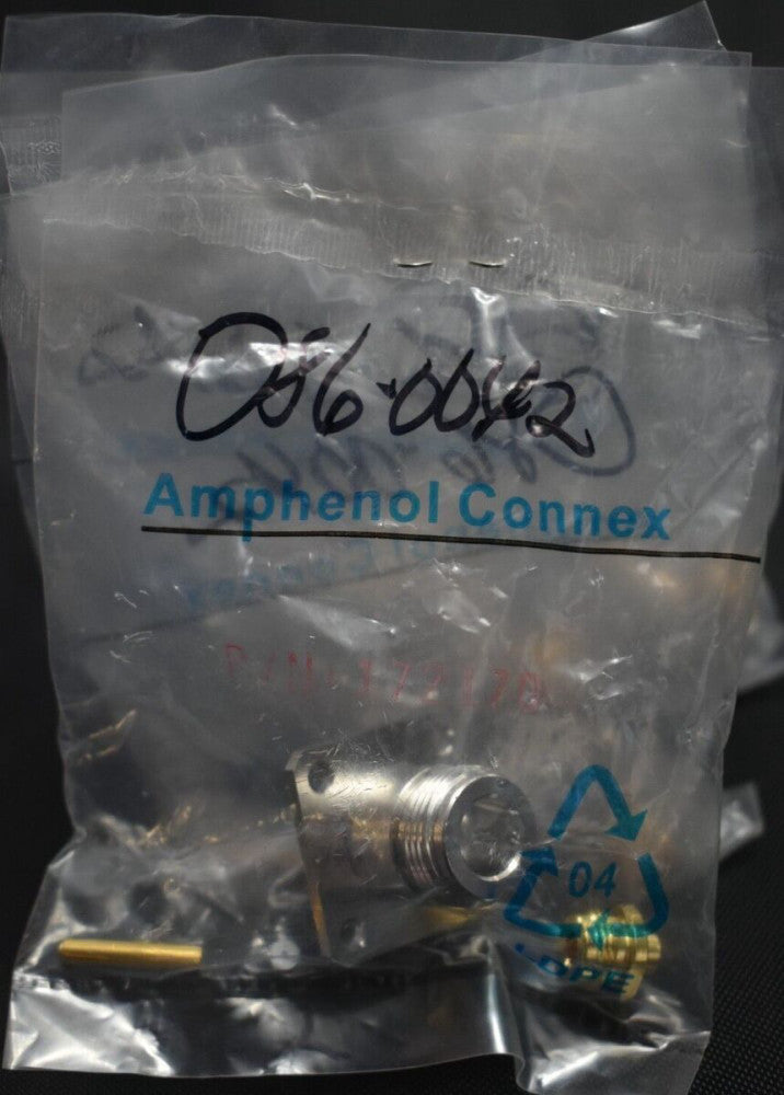 [Lot of 5] Amphenol 172170 RF Connector N-Type Straight Solder Jack RG-402
