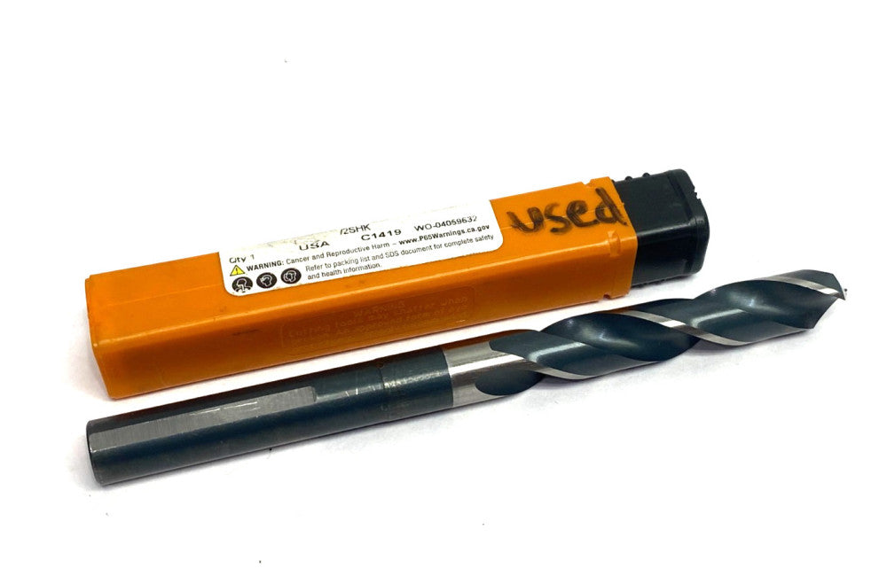 Hertel 77428589 Reduced Shank Drill Bit: 33/64'' Dia, 1/2'' Shank Dia, 118 ° HSS