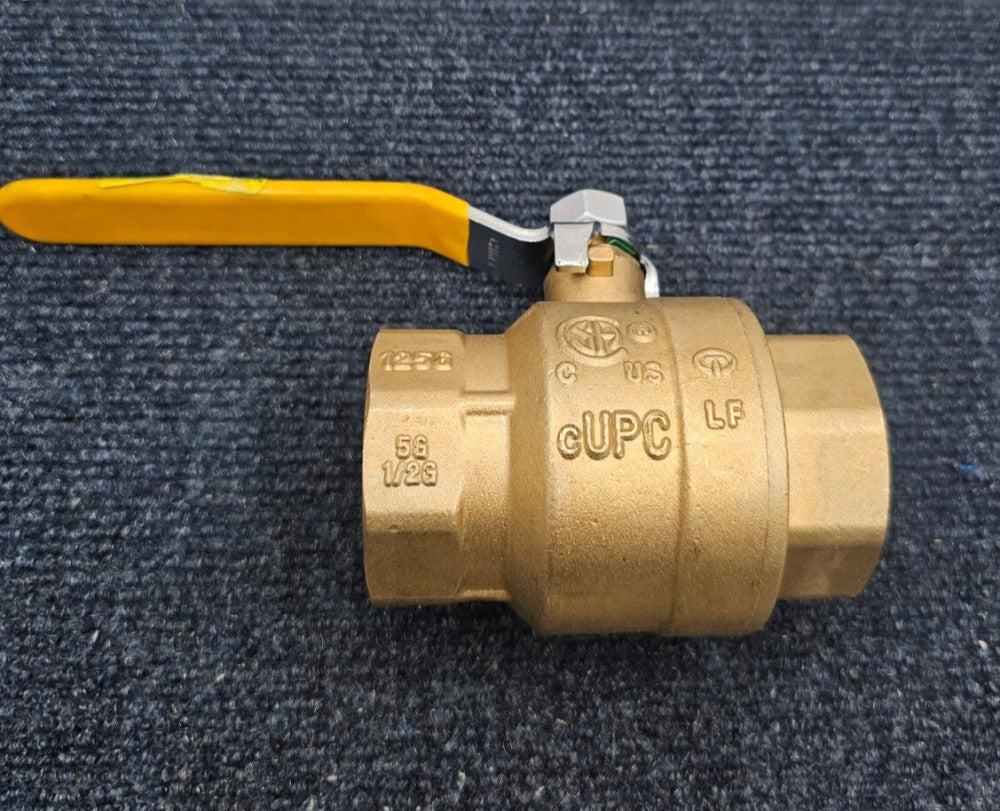 1-1/2” Brass Ball Valve Lead Free Full Port with Female Threaded NPT 600 WOG