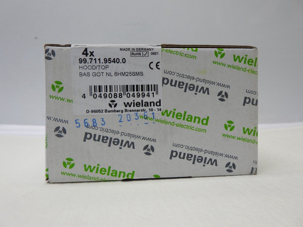 (4/pk) Wieland Electric 99.711.9540.0 HOOD/TOP BAS GOT NL 6HM25SMS - NEW!