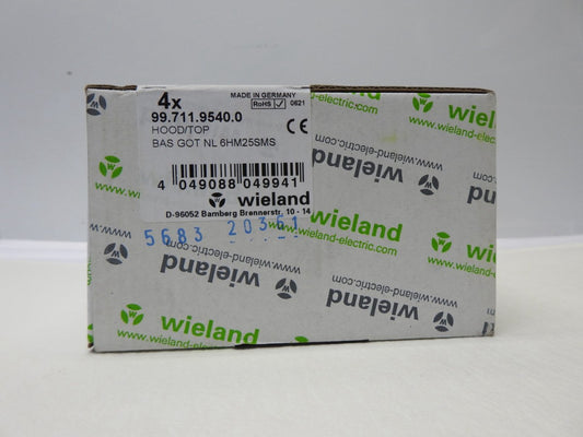 (4/pk) Wieland Electric 99.711.9540.0 HOOD/TOP BAS GOT NL 6HM25SMS - NEW!