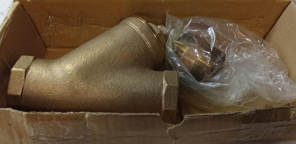 NEW MATCO NORCA BRONZE Y STRAINER W/ BRASS PLUG 1-1/2" IPS NPT 145T07LF