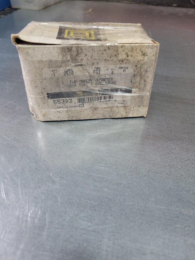 1- SQUARE D 2510FG1 FHP MANUAL STARTER 2510 FG1 MOTOR NEMA 1 ENCLOSURE- NOS