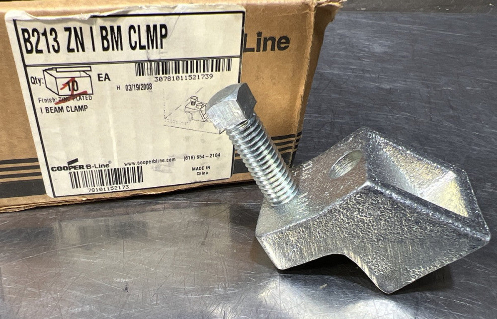 Nos Surplus Cooper BLINE B213ZN I-BEAM CLAMP 7/8" MAX FLANGE ZINC PLATED. 1 unit