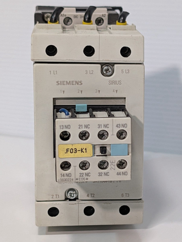 Siemens Sirius 3RT1044-1BB40 Power Contactor Assy 3RT1936-1TR00, 3RH1921-1HA22