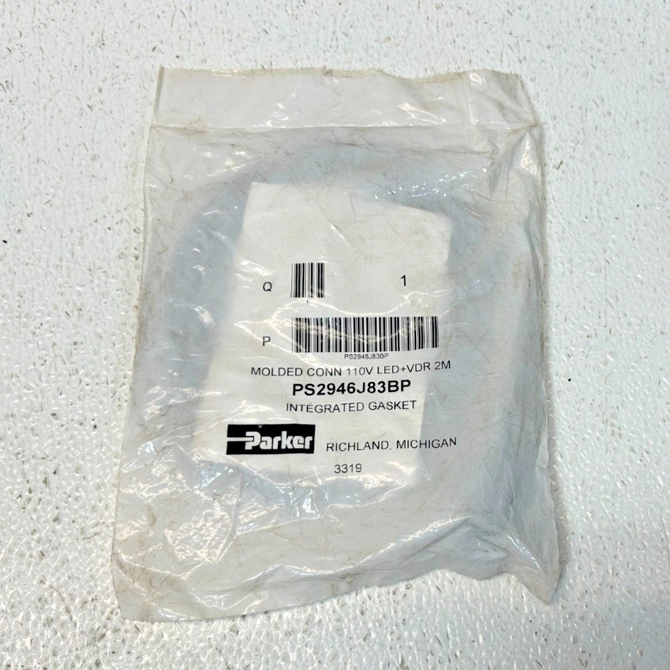 Parker PS2946J83BP Molded CONN 110V LED+VDR 2M Integrated Gasket