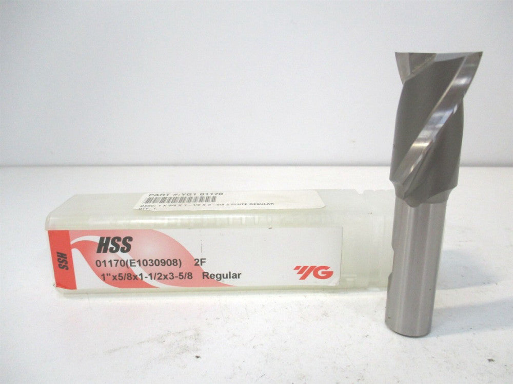 YG-1 (01170) 1" x 5/8" x 1-1/2" x 3-5/8" OAL HSS Bright Square End Mill 
