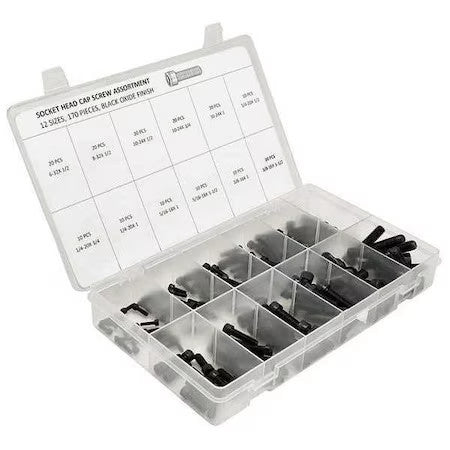 Kerr Lakeside Shcs637 Cap Screw Assortment, Alloy Steel, Black Oxide Finish,