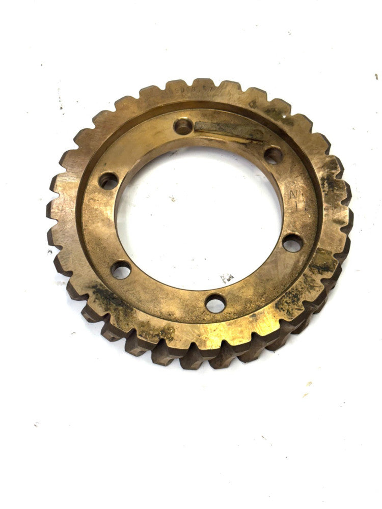 WORM WHEEL GEAR TEETH 31 8-1/8" OVERALL DIAMETER 4-1/4" BORE 1/2" THROUGH BORE