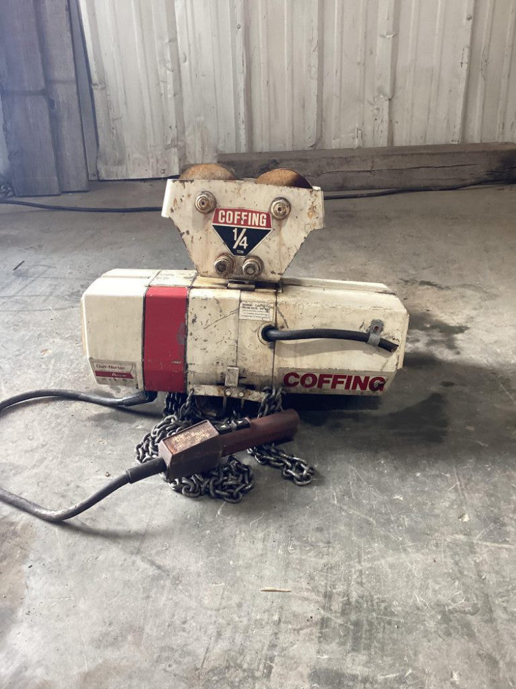 Coffing 1/4 Ton Electric Chain Hoist 3 Phase & Trolley Mount