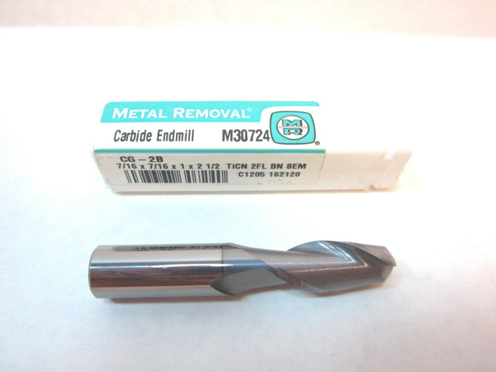 Metal Removal (M30724) 7/16" Carbide 2F Ball End Mill 7/16 x 1 x 7/16 x 2-1/2
