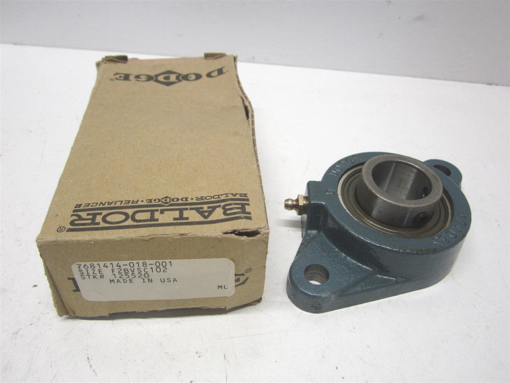 Dodge (F2B-SC-102) 1-1/8" 2-Bolt Flange Mount Ball Bearing 