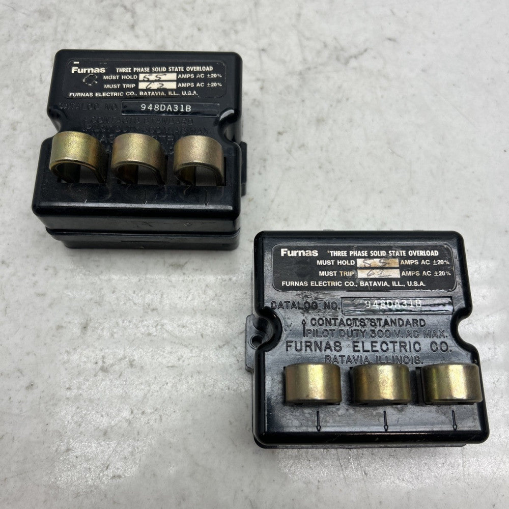 2PK Furnas 948DA31B Solid State Overload Relay 55-62A Range 3PH Trane 13280006