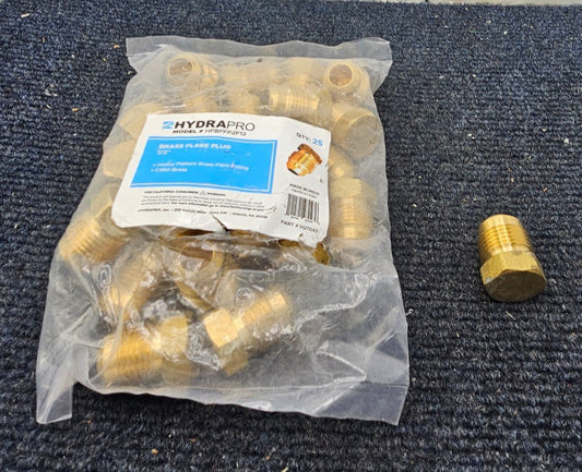 (QTY 25) HYDRAPRO HPBFFP2F12: 1/2" BRASS FLARE PLUG H27043