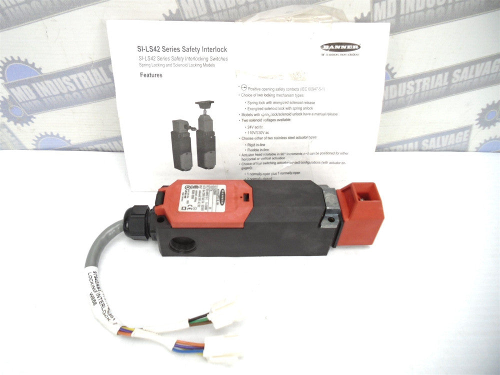 BANNER - SI-LS42DMH - INTERLOCK SWITCH - 24V AC/DC SOLENOID LOCKING (NEW)