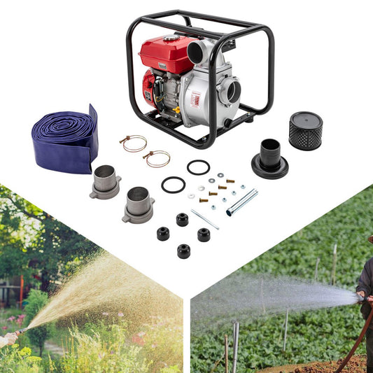3" Inch 7.5HP Gas Water Pump Gas-Power Garden Water Irrigation Transfer Pump
