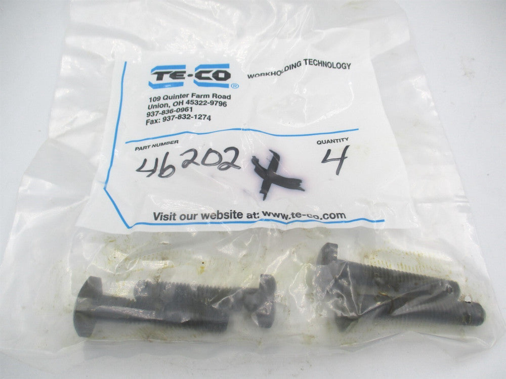 TE-CO (46202) 1/4" x 3/8" x 1-1/2" OAL Steel Black Oxide T-Bolt - Pack of 4