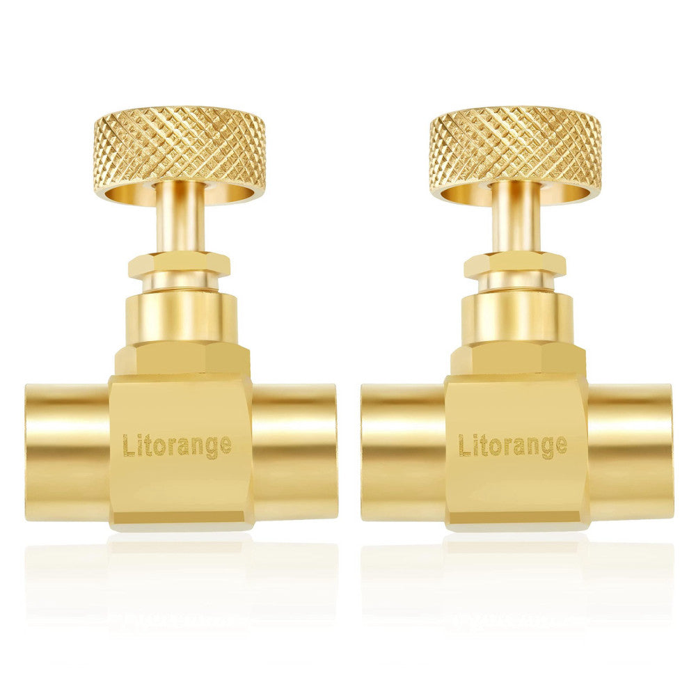 2 Pack Heavy Duty Brass Replacement Control Needle Valve 1/4" Female NPT X 1/