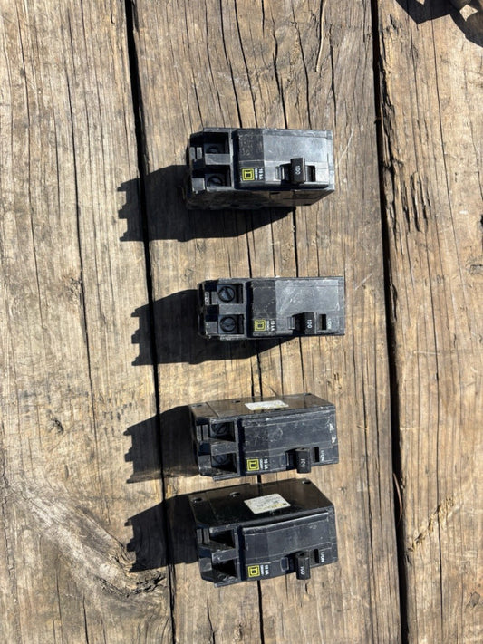 4 Used Square D QO2100 Circuit Breaker 2 Pole 100 Amp