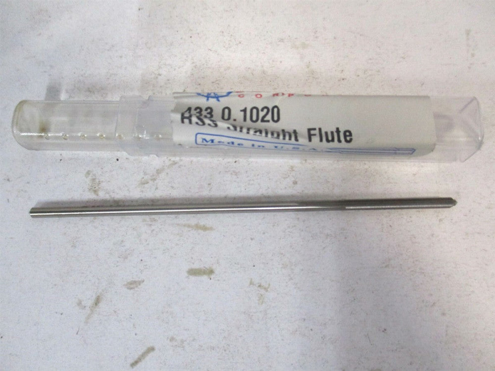 Yankee (433-0.1020) 0.102" x 7/8" x 3-1/2" OAL HSS 4-Flute Chucking Reamer 