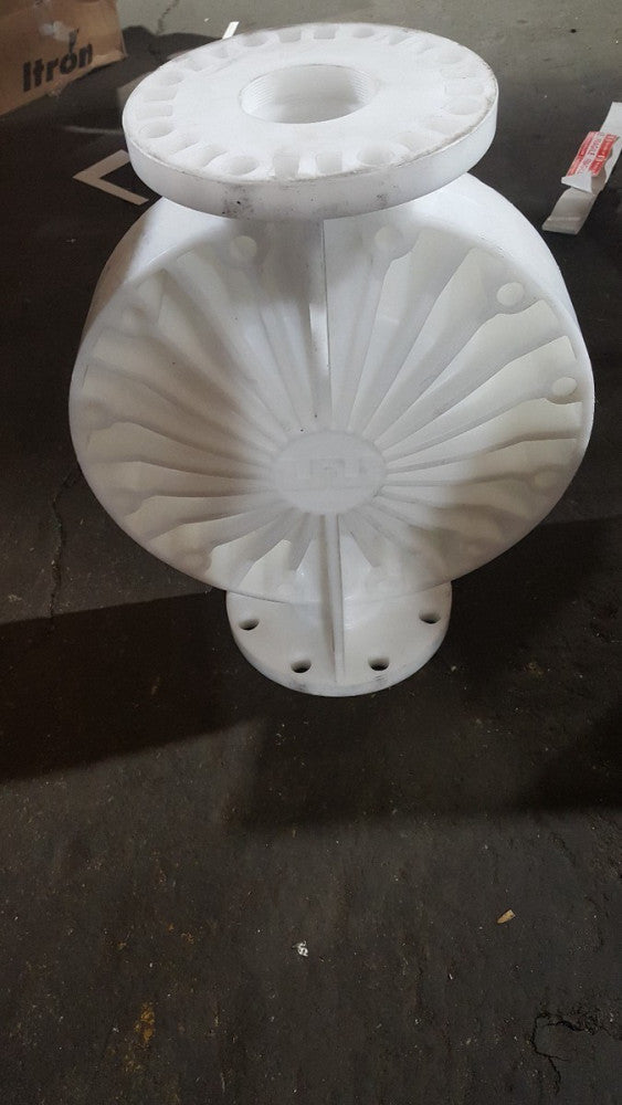 INDUSTRIAL PLASTIC PUMP COVER / HOUSING 2-3/4" I.D., LARGE HOLE 12-1/2" I.D.