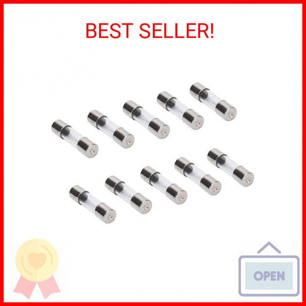 I-MART 10 Pcs F5AL Fast-Blow Fuse 5A 250V Glass Fuses 5 x 20 mm (5amp) (F5A) (F5