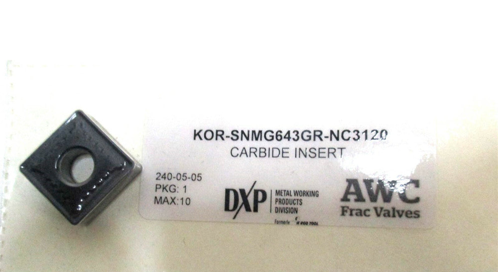 Korloy SNMG643-GR NC3120 Square Carbide Indexable Turning Insert - 5 PC