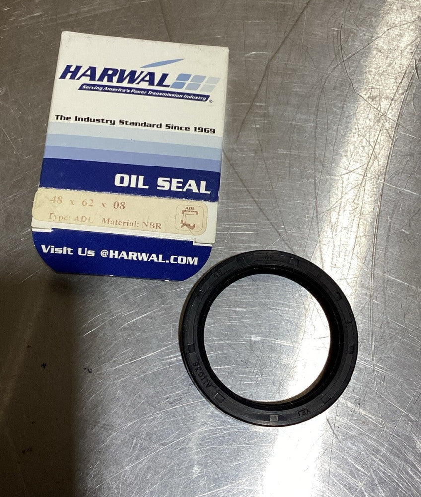 Harwal Oil Seal 48x62x08 Dust Grease Seal TC Double Lip w/ Spring ADL NBR