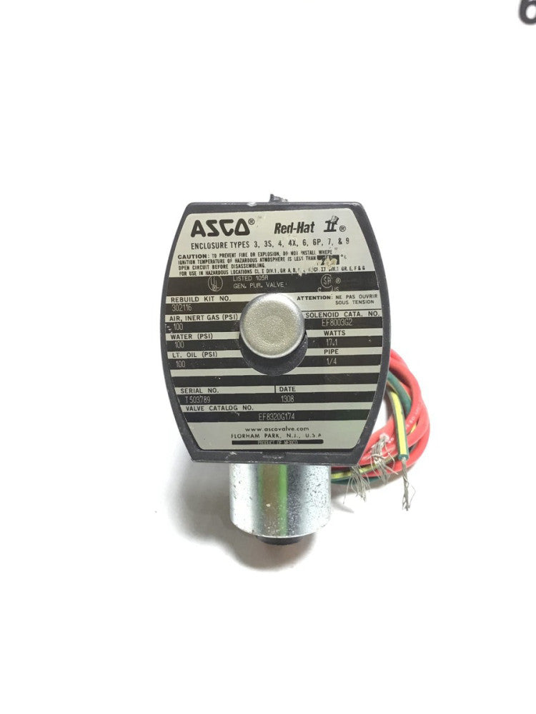 ASCO EF8003G2 Solenoid Valve 100 PSI 17.1 Watts